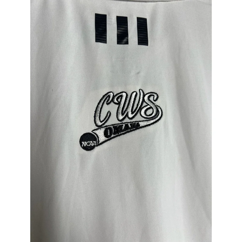 NWT! Adidas Louisville Cardinals CWS Omaha Polo Shirt Men LG White Puremotion‎